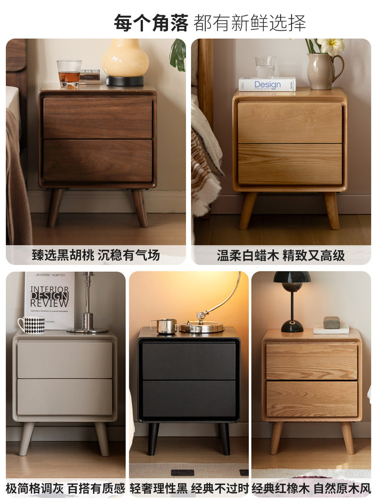 实木床头柜现代简约储物柜卧室白蜡木收纳柜置物柜
