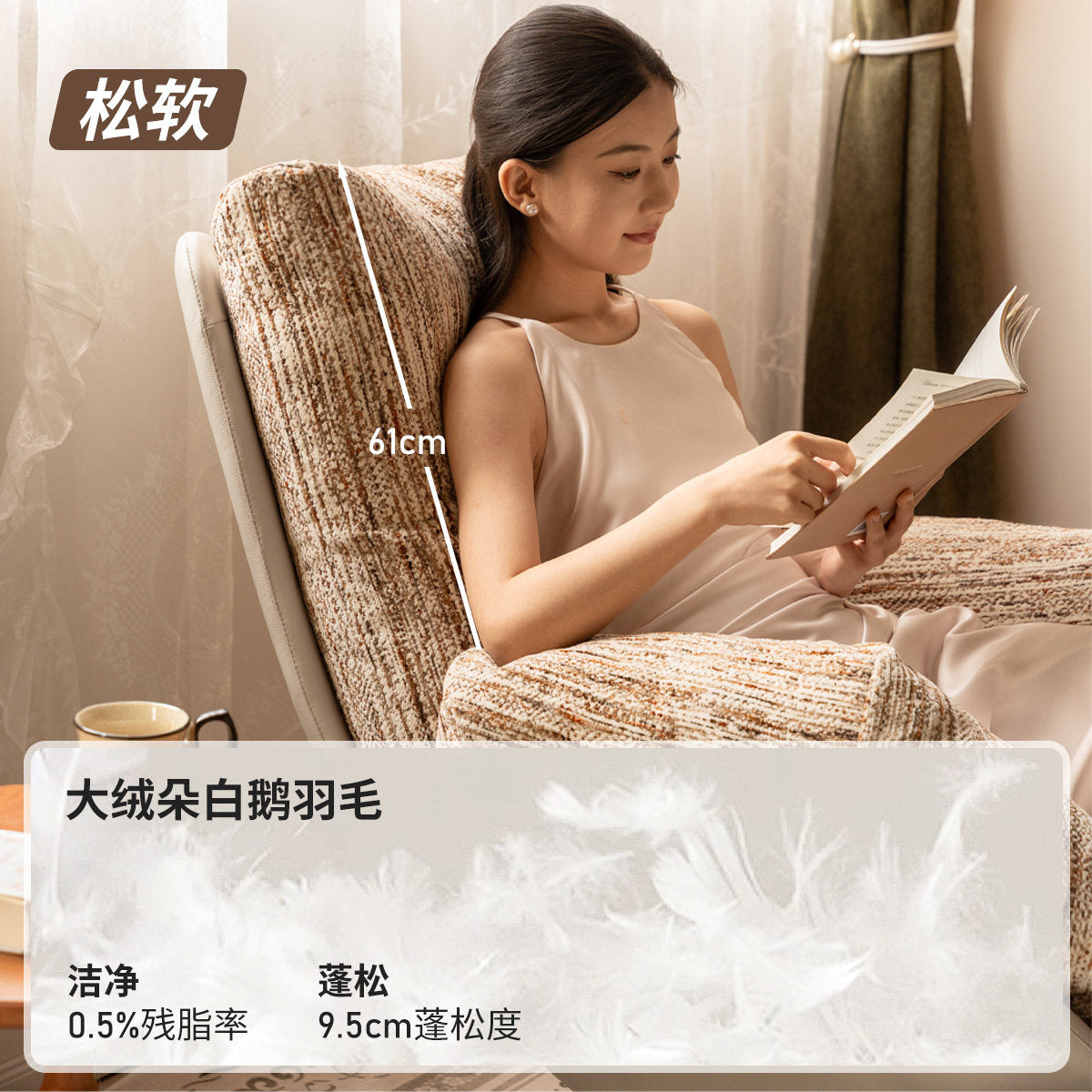 沙发椅客厅全拆洗布艺单人椅现代简约旋转懒人沙发