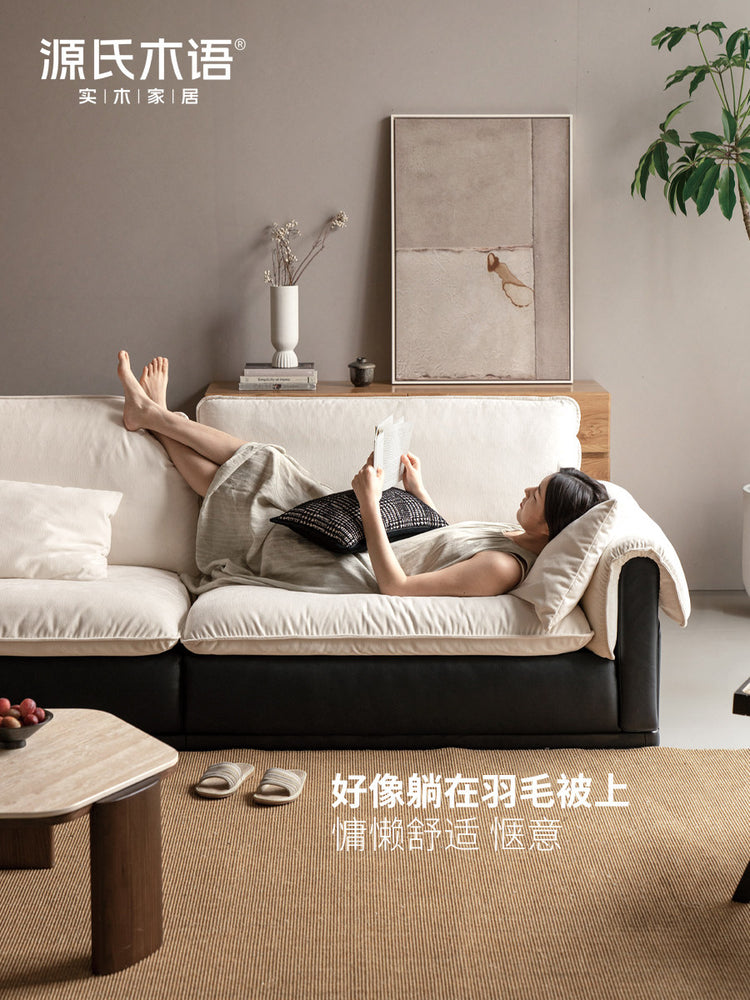 实木客厅2025新款布艺沙发简约拼色三人位沙发