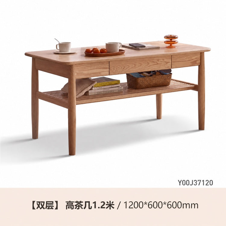 实木高茶几客厅高款茶桌日式原木小茶台简约双层餐桌