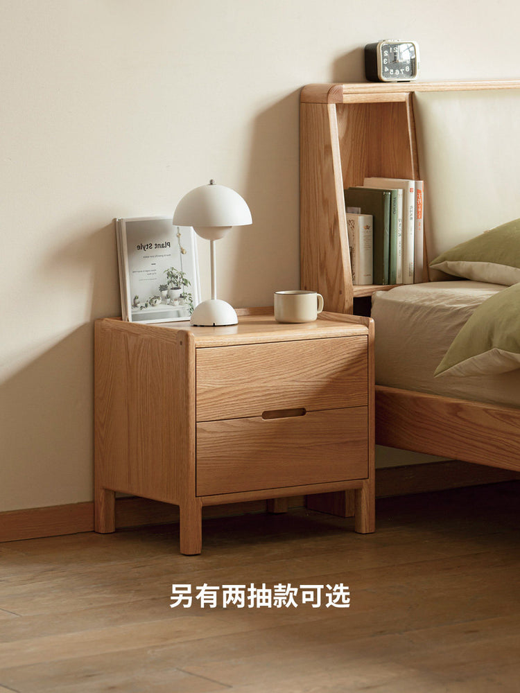 实木床头柜北欧卧室收纳柜现代简约储物柜橡木三抽床边柜