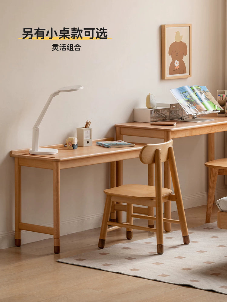 实木儿童学习桌大桌面简约书桌小学生写字桌书房课桌