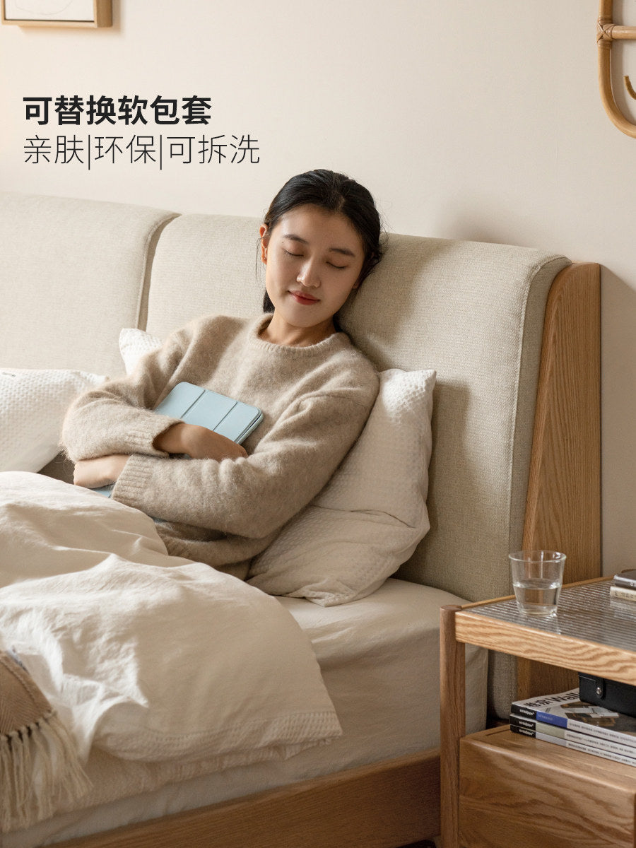 软靠床软包现代简约床头套罩卧室可拆洗布艺套子