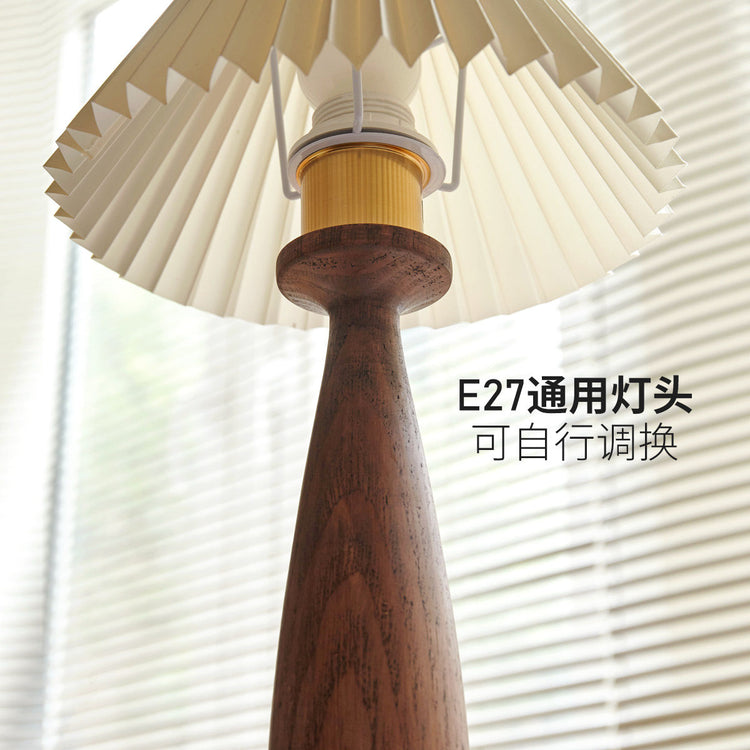 实木台灯卧室床头灯现代简约原木氛围夜灯布艺灯罩阅读灯