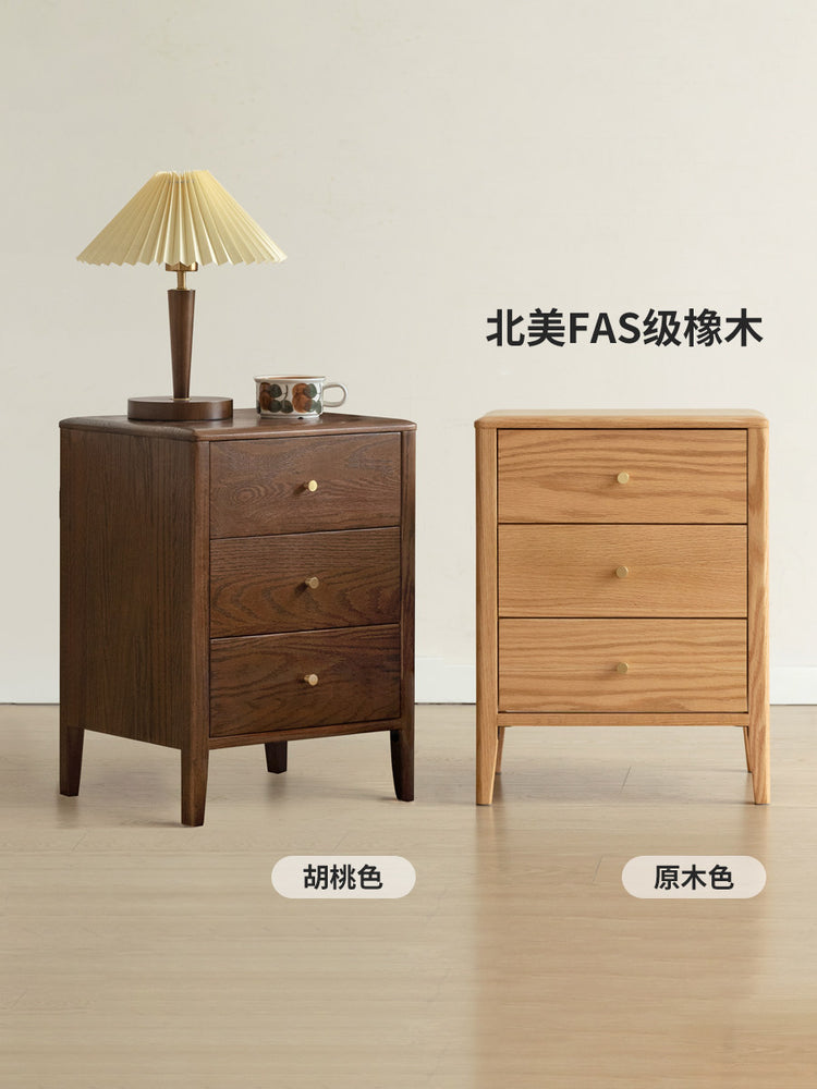 实木床头柜现代简约床边柜北欧抽屉储物柜橡木家具