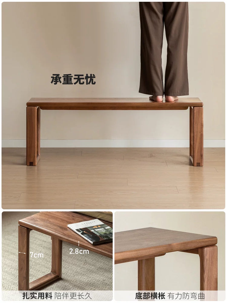 实木长条凳餐厅黑胡桃木餐凳板凳床尾凳简约长凳凳子
