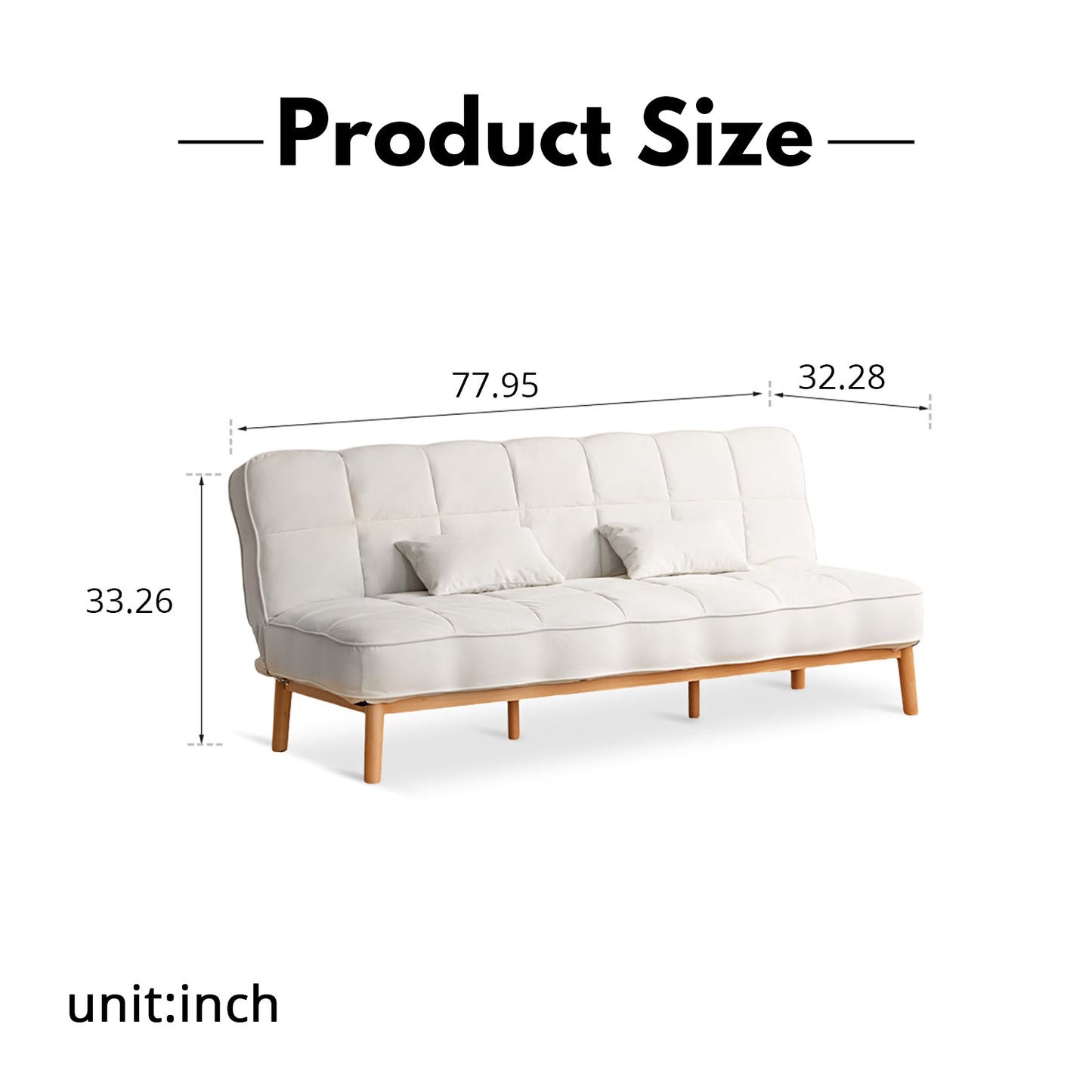 Mid-Century Convertible Sofa Bed - Dual-Function Corduroy Upholstery with Solid Wood Frame
