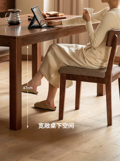 源氏木语实木餐桌家用小户型橡木饭桌北欧餐桌椅组合餐厅家具桌子