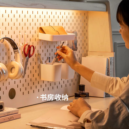 源氏木语洞洞板配件墙上书房挂钩收纳盒家用餐厅厨房悬挂式置物架
