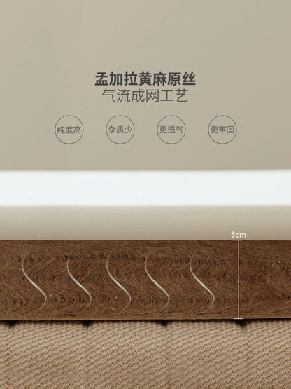源氏木语抗菌防螨天然黄麻0胶水床垫家用护脊薄垫榻榻米海绵硬垫