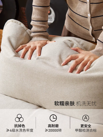 源氏木语布艺蛋壳椅单人沙发椅摇椅大人躺椅懒人沙发阳台家用休闲