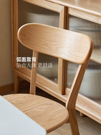 源氏木语实木餐椅北欧橡木靠背椅家用休闲椅现代简约餐厅吃饭椅子
