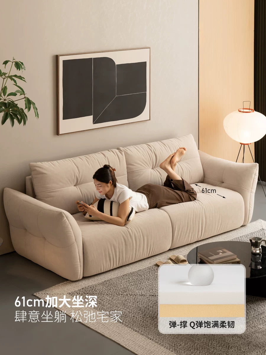 源氏木语布艺沙发客厅现代简约猫抓布沙发落地全拆洗花瓣百合沙发