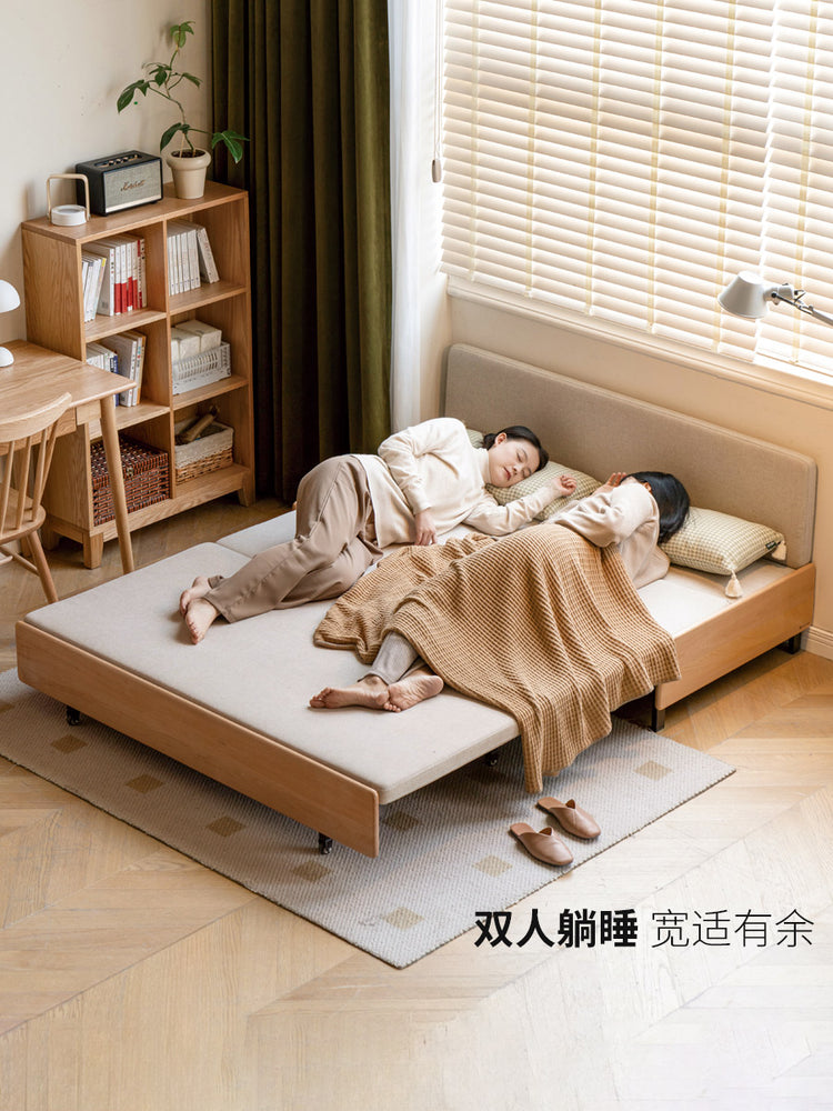实木沙发床折叠沙发小户型坐卧两用无扶手抽拉床