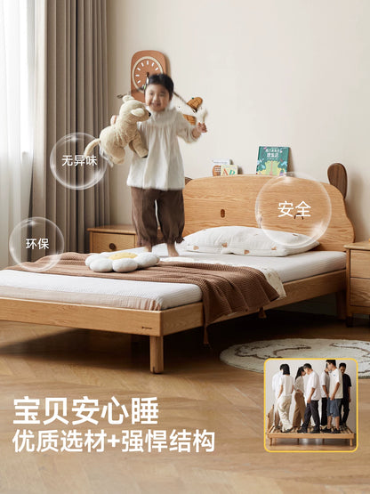 实木儿童床简约卡通床男孩女孩小床单人床小户型青少年床