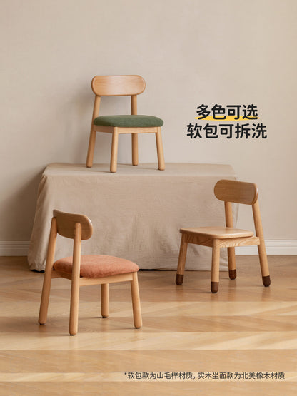 实木儿童椅简约现代橡木矮凳靠背小凳子环保木质板凳