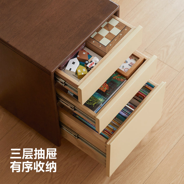 实木儿童斗柜现代简约带轮书柜卧室床头柜储物收纳柜