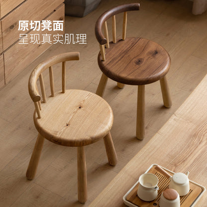 实木山野自然边椅凳餐厅简约原木板凳创意圆凳小凳子