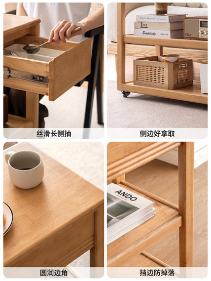 实木餐边柜现代简约餐厅小边几可移动边柜原木置物柜