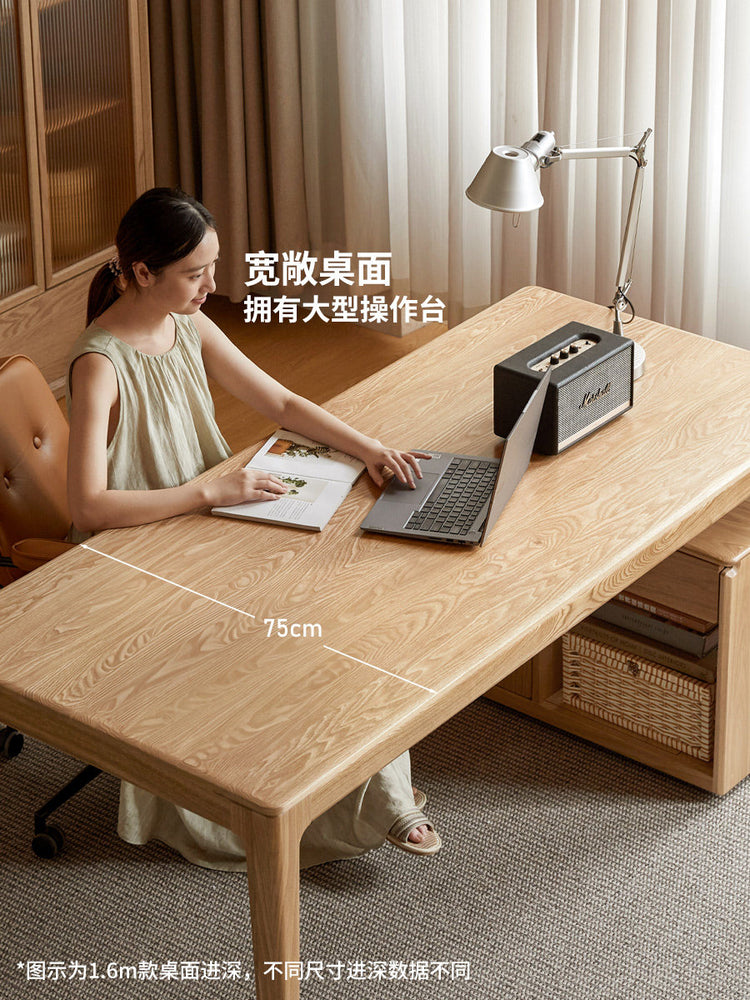 实木书桌现代简约工作台双人办公小户型电脑桌