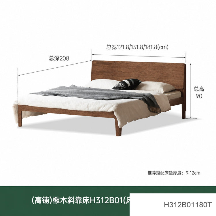 全实木床北美黑胡桃木双人床现代简约主卧大床卧室家具