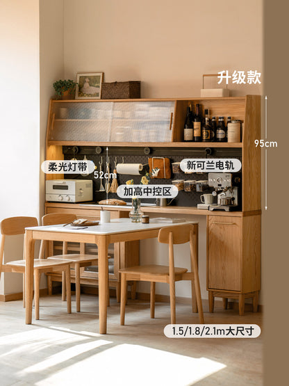 实木餐边柜洞洞板上座小户型收纳储物柜多功能茶水柜