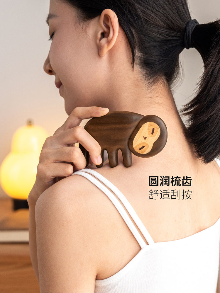 实木按摩梳现代简约头皮经络梳便携带头部肩颈穴位梳