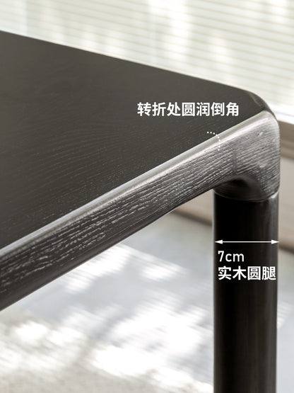 实木餐桌黑色北欧简约饭桌白蜡木吃饭桌子设计师家具