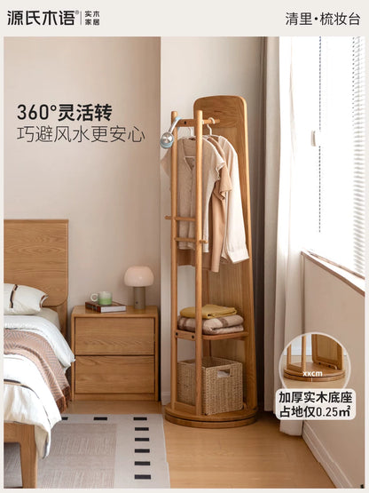 实木穿衣镜北欧家用落地镜全身镜现代简约卧室衣帽架镜子