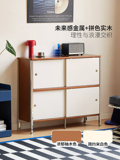 实木书柜包豪斯收纳柜书房中古风储物柜复古置物边柜