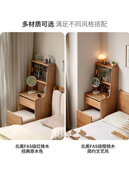 实木化妆桌卧室轻奢黑胡桃木化妆台小户型斗柜梳妆台