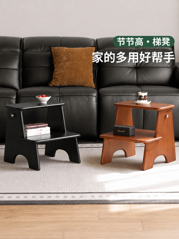 实木凳子中古风脚凳换鞋凳复古梯凳小板凳休闲矮凳