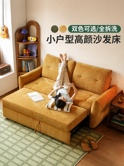 布艺沙发床客厅折叠两用沙发书房小户型可拆洗伸缩床