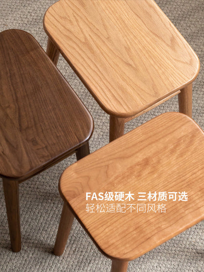 实木化妆凳现代简约卧室家居梳妆凳轻奢樱桃木软包凳