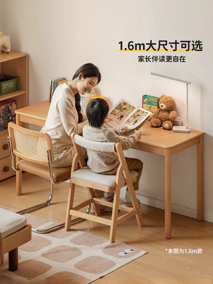 实木儿童学习桌大桌面简约书桌小学生写字桌书房课桌