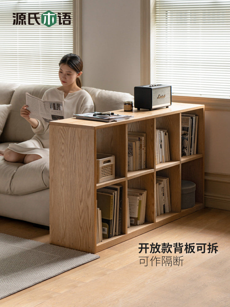 实木现代简约矮书柜储物柜组合书架落地置物架