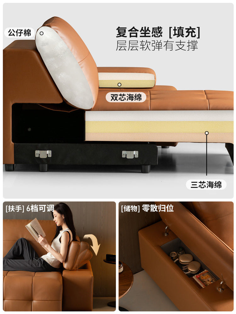 功能意式轻奢直排沙发劳伦斯真皮沙发客厅电动沙发床