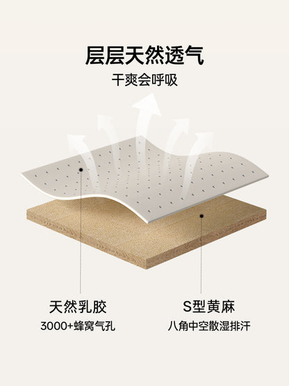 【预售30天】天然乳胶0胶水床垫抗菌防螨黄麻硬垫卧室1.8米薄垫子