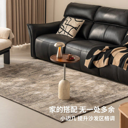 实木边几意式极简圆桌设计师客厅白蜡木胡桃色小茶几