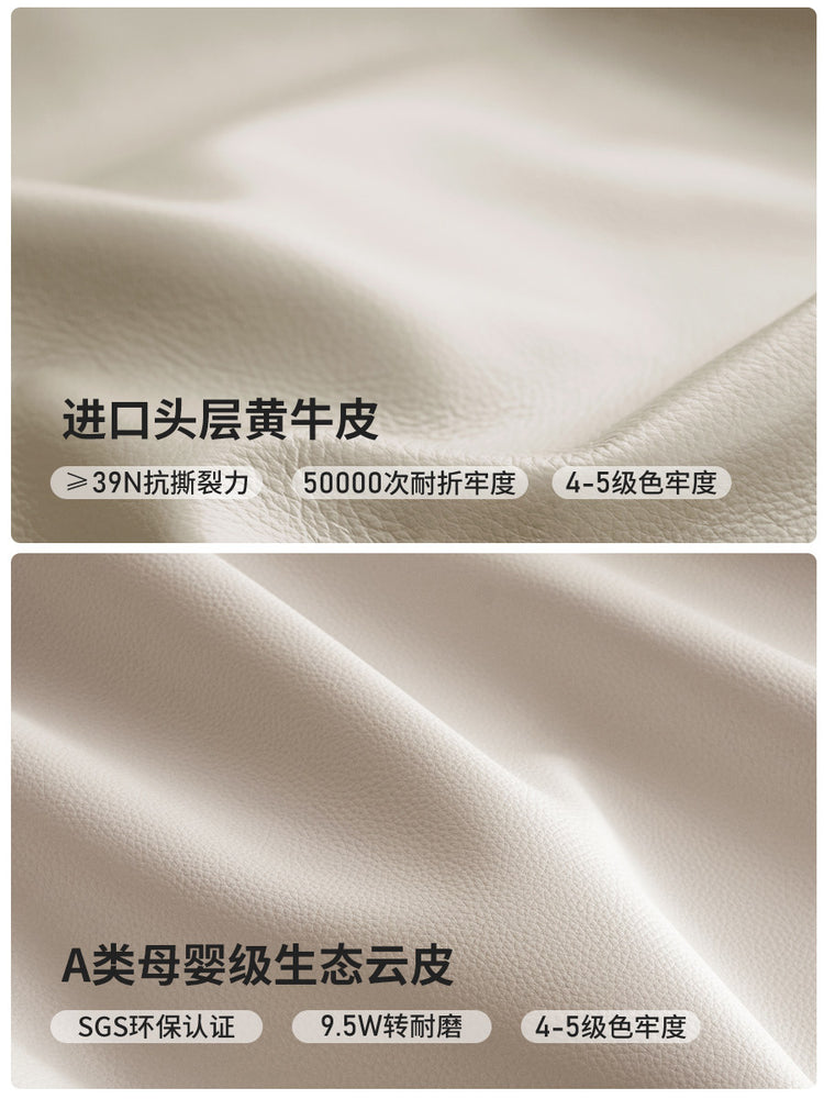 实木床现代简约科技布床橡木软包床白色主卧竖琴床双人床