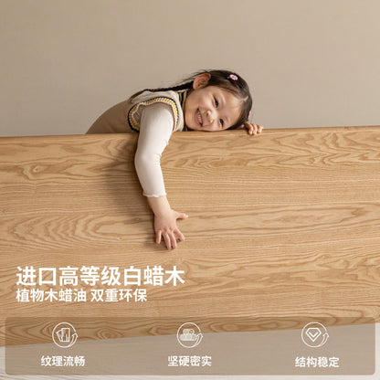 实木床现代简约白蜡木悬浮床卧室原木风1米8双人床