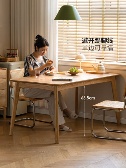 实木餐桌长方形吃饭桌子橡木饭桌工作台餐桌椅组合