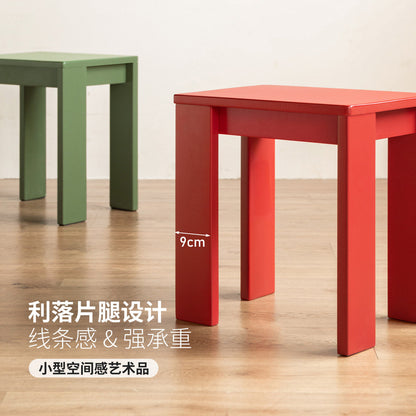 实木凳子包豪斯多巴胺板凳简约矮凳方凳餐凳木凳边几