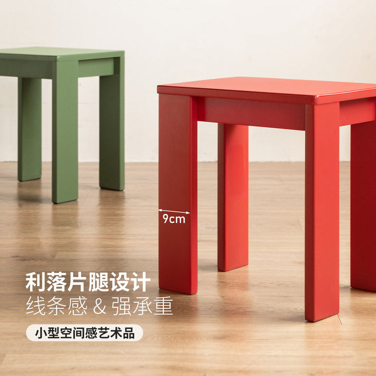 实木凳子包豪斯多巴胺板凳简约矮凳方凳餐凳木凳边几