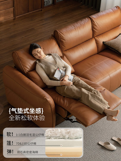 零靠墙电动客厅意式轻奢黑标真皮沙发山海功能沙发