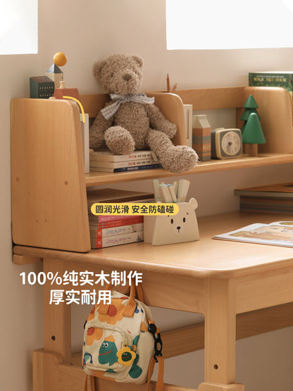 纯实木置物架简约书桌上架学生桌上储物架北欧书房书架