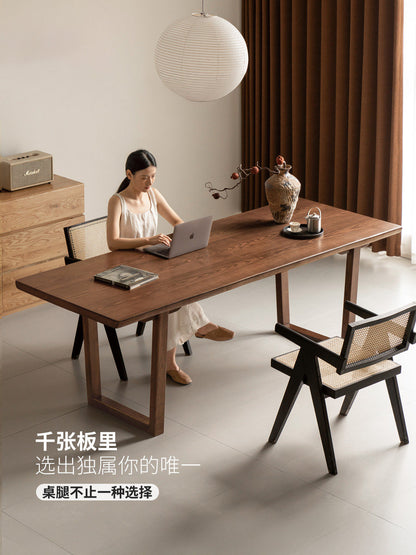 山野原木自然边大板桌餐厅白蜡木餐桌书桌客厅工作台