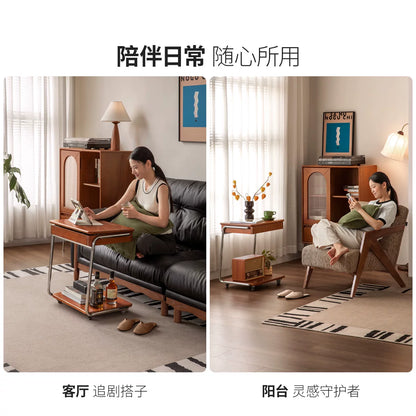 实木边几客厅包豪斯沙发移动边桌阳台小户型复古C型角几