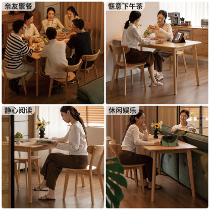 实木餐桌小户型饭桌餐厅家具北欧简约橡木桌子长方形