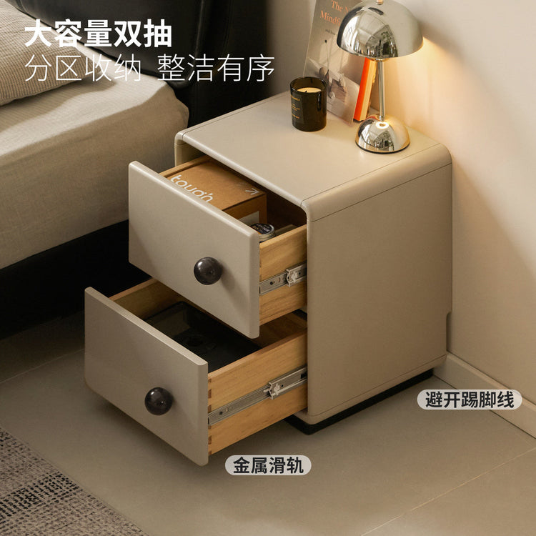 实木床头柜现代简约储物柜卧室床边灰色边几收纳柜